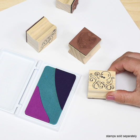 ready 2 learn washable stamp pad pink turquoise and purple - PT01