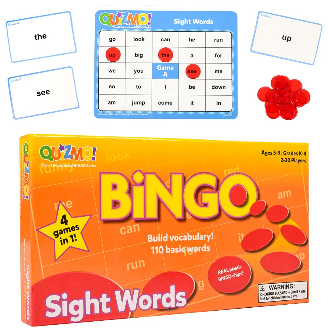 QUIZMO® Sight Words Set 1 – Reading Bingo Game - image 1