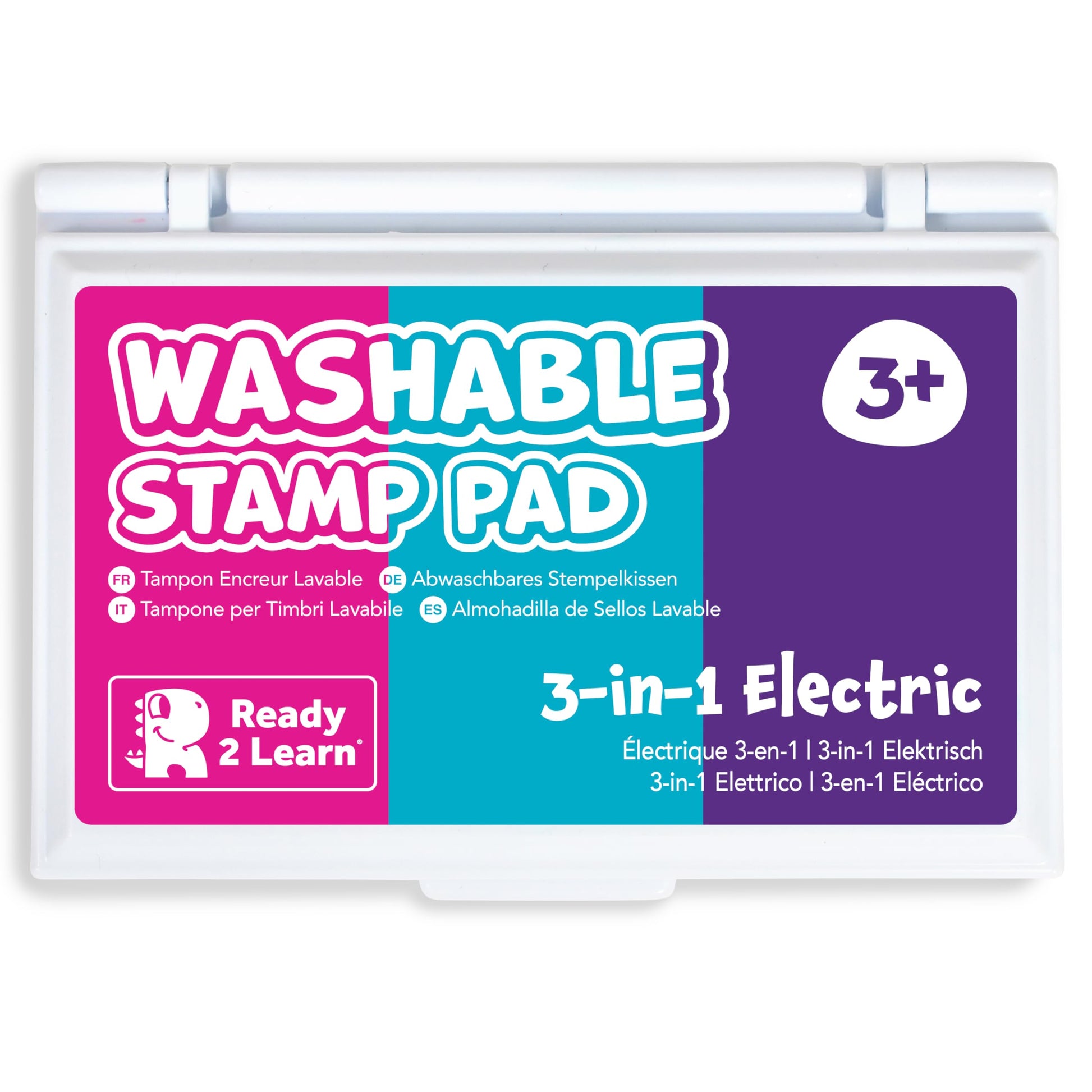ready 2 learn washable stamp pad pink turquoise and purple - MAIN