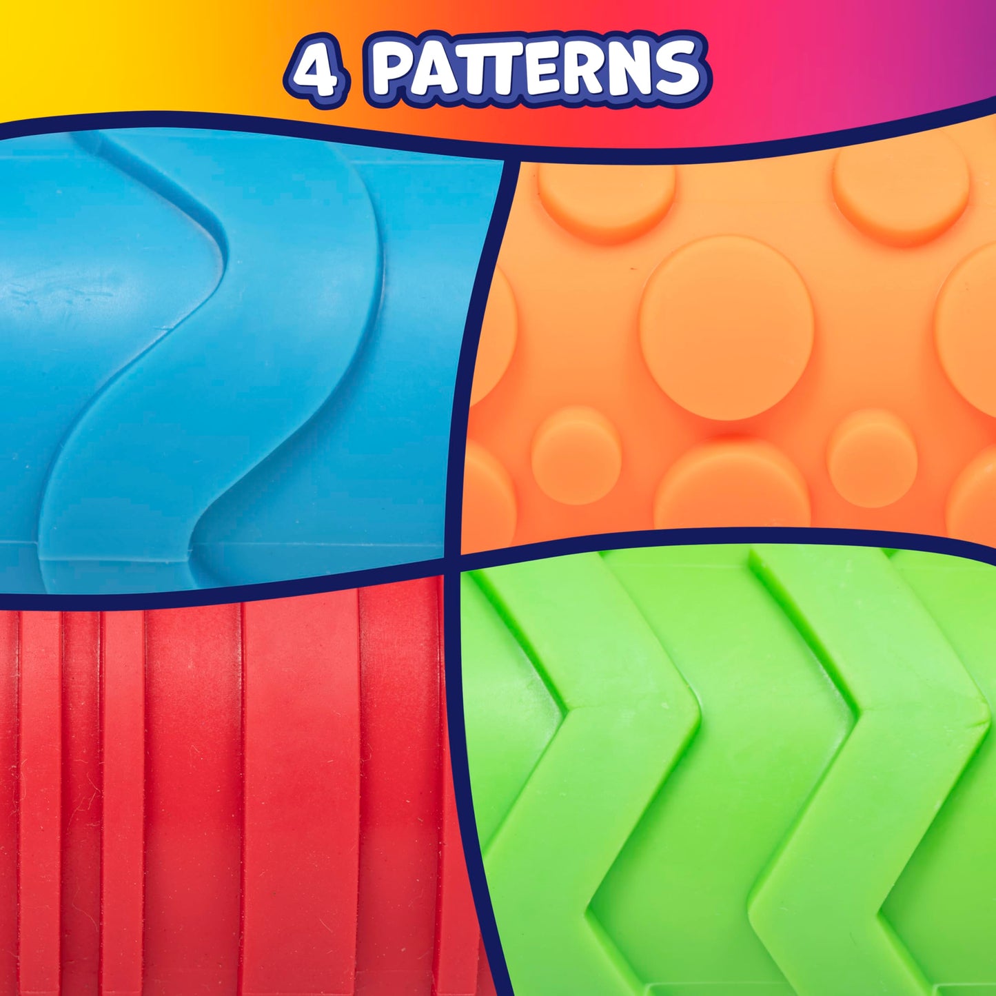 paint and dough texture rollers set of 4 - PT04