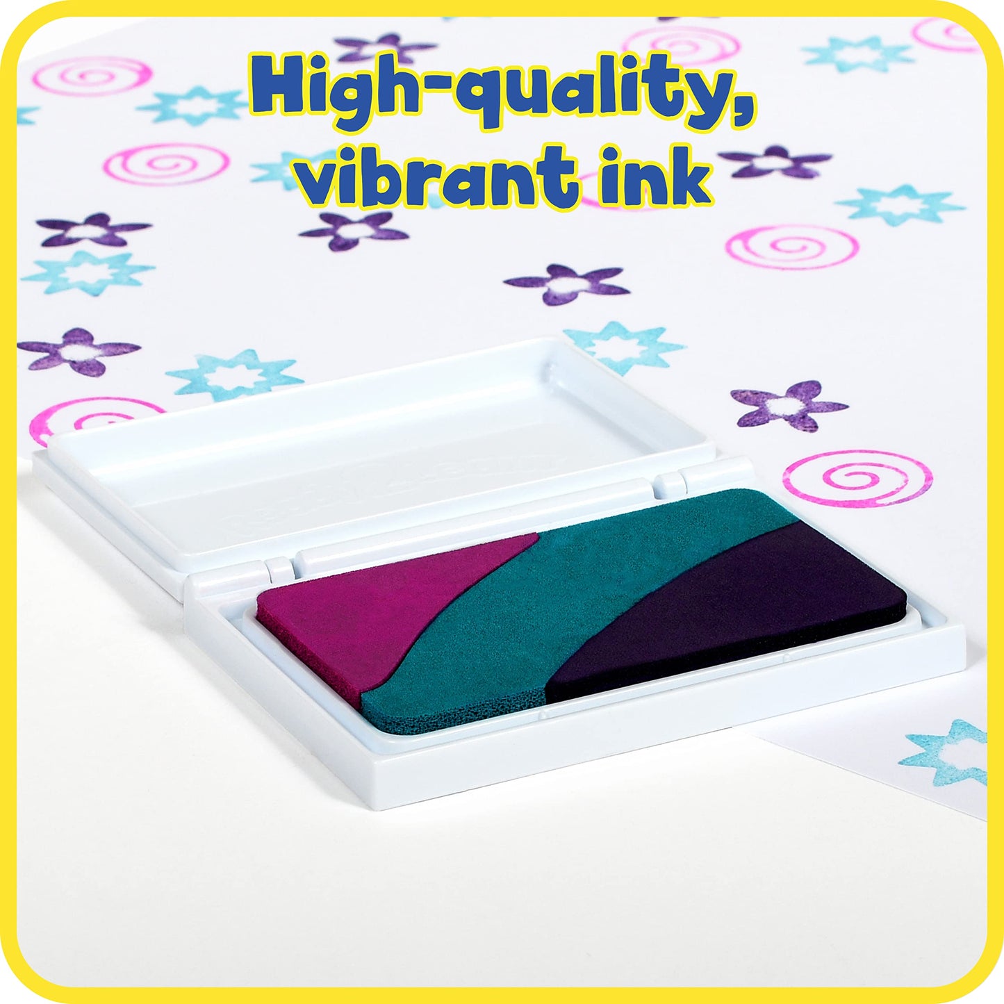ready 2 learn washable stamp pad pink turquoise and purple - PT04