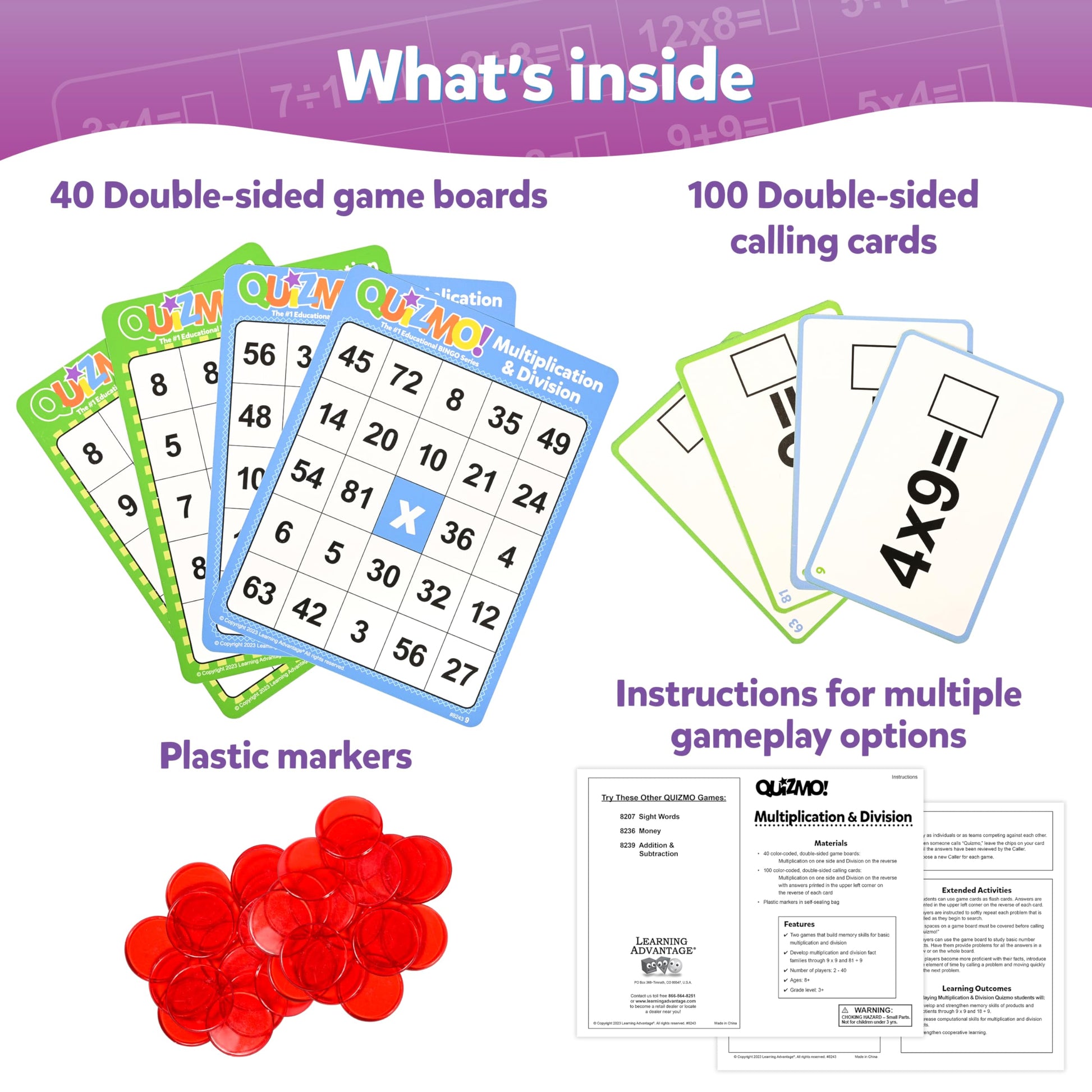 QUIZMO® Multiplication & Division – Bingo Math Game - image 4