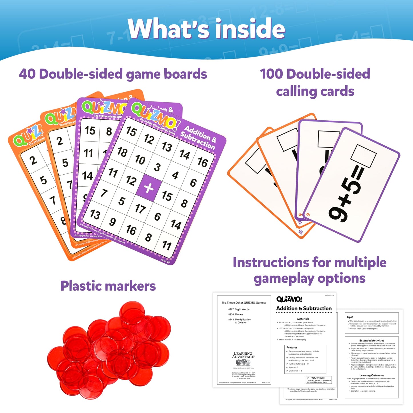 QUIZMO® Addition & Subtraction – Bingo Math Game - image 4