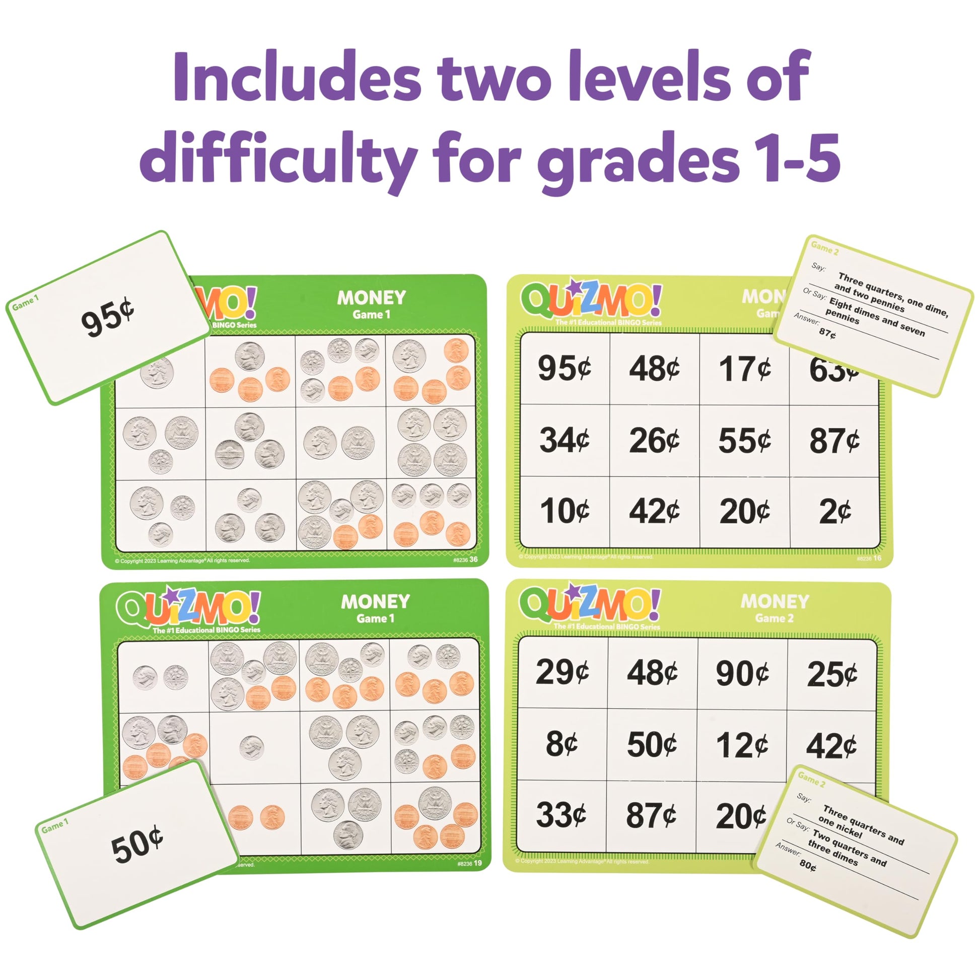 QUIZMO® Money – Coin Recognition Bingo Game - image 5