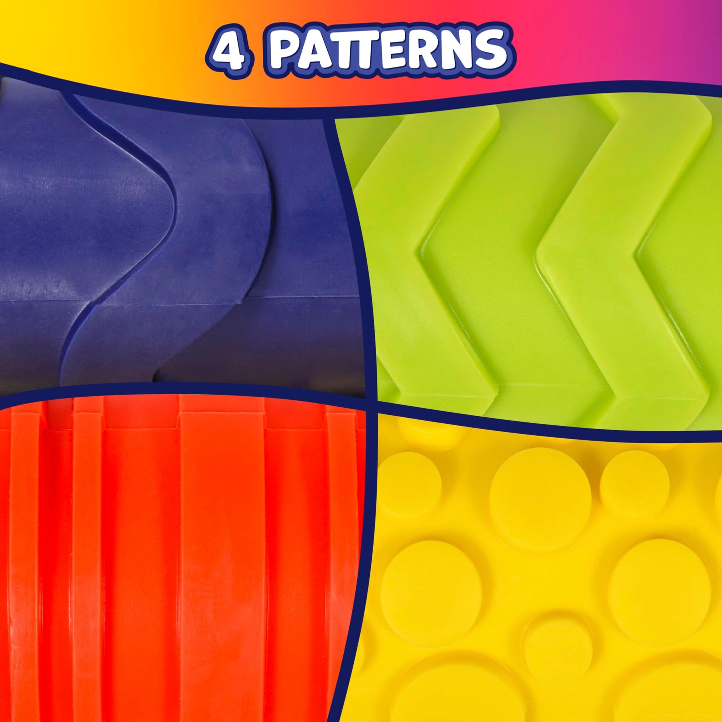paint dough texture rollers set of 4 imagine - PT03