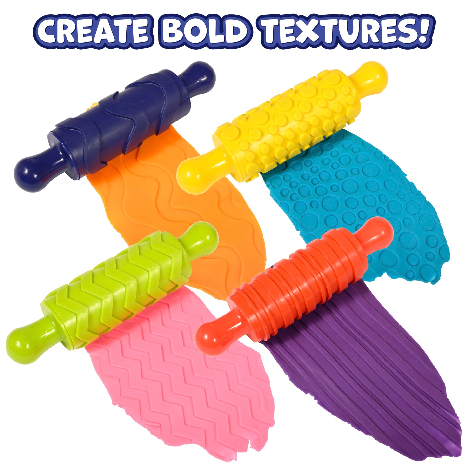 paint dough texture rollers set of 4 imagine - PT06