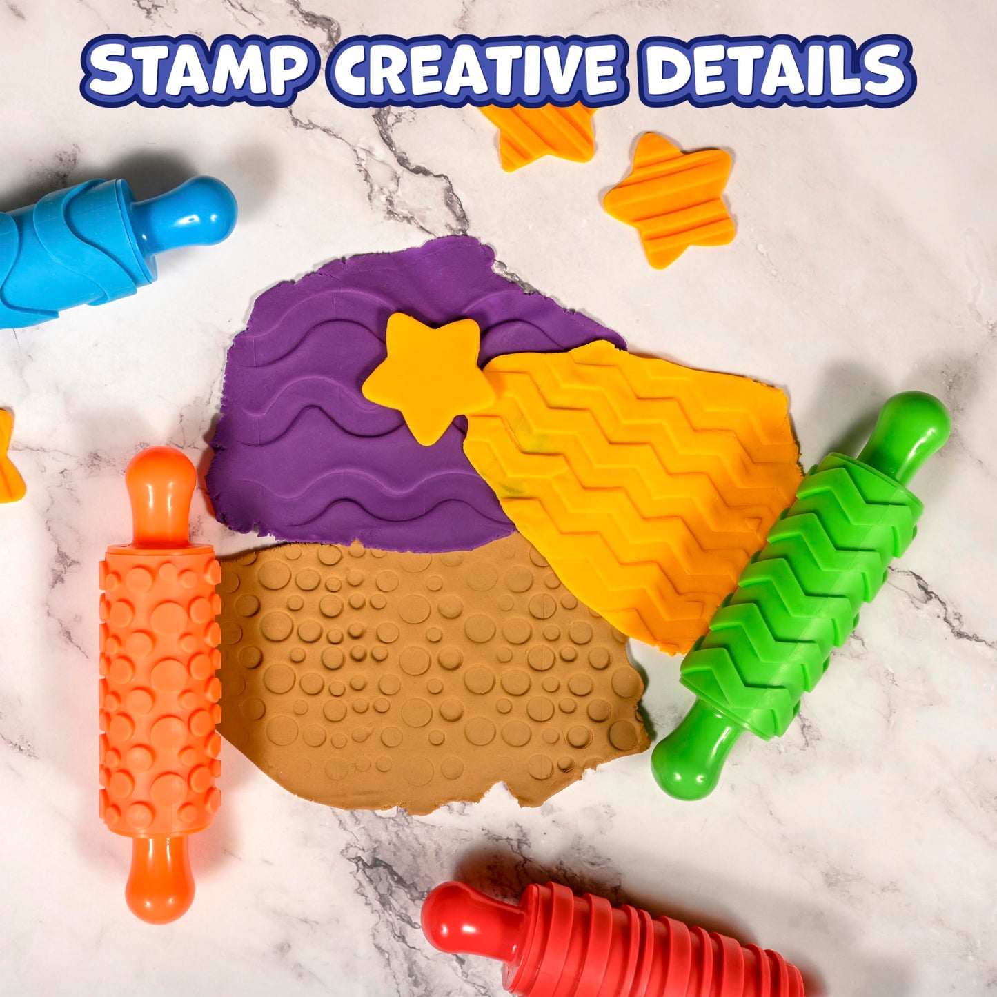 paint and dough texture rollers set of 4 - PT05