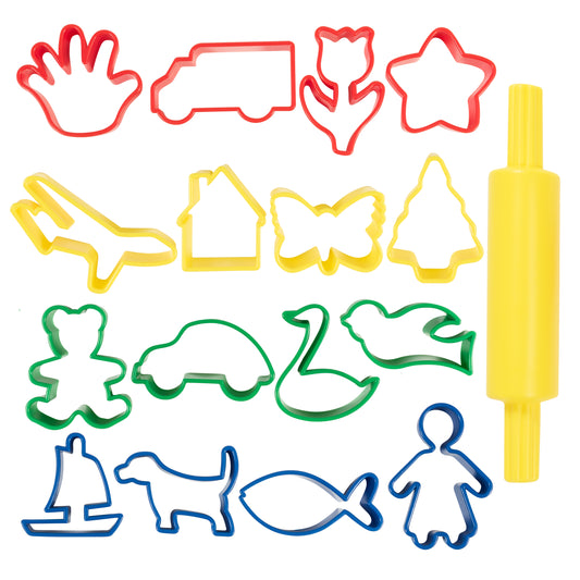 Dough Roller & Cutters - Set of 17